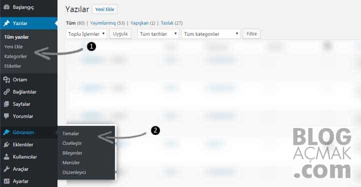 wordpress yönetim paneli