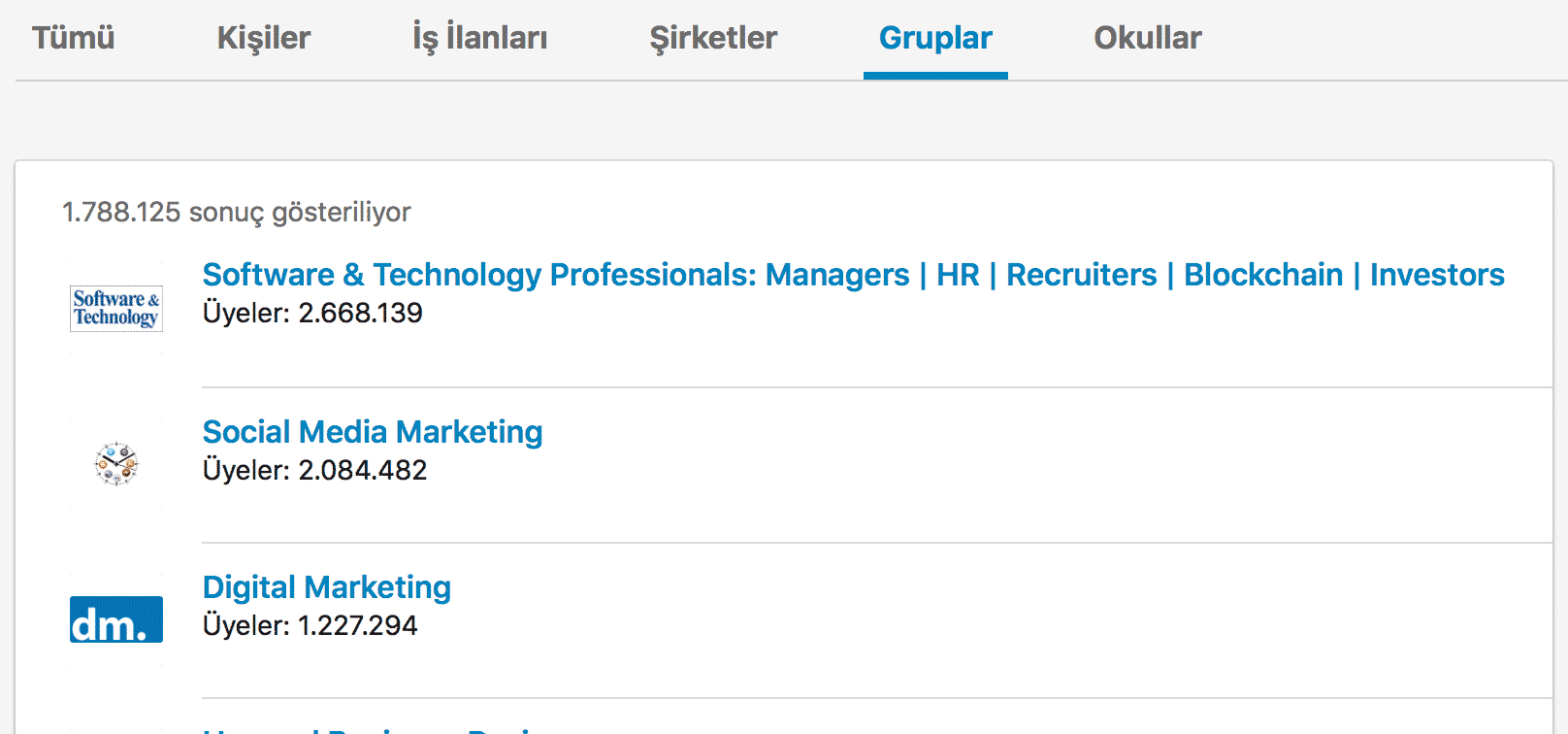 sosyal medya hit linkedin gruplar