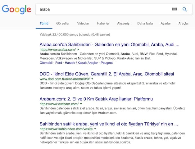 google araması