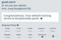 guzelhosting yurt dışı hız testi