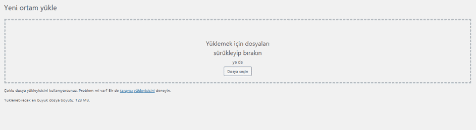 wordpress yeni ortam yükle