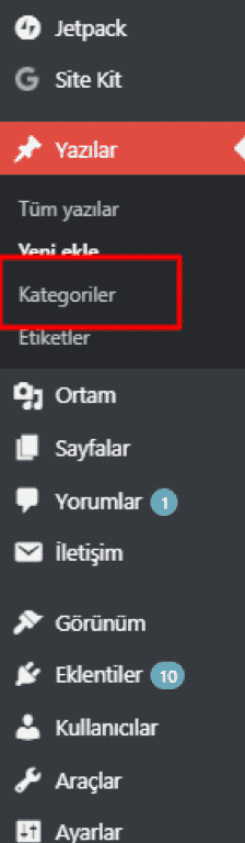 wordpress kategoriler
