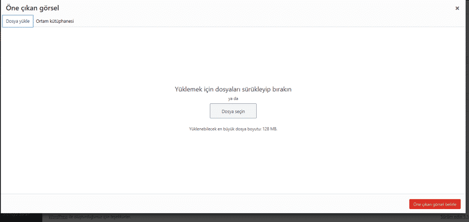 wordpress one çıkan görsel yükleme
