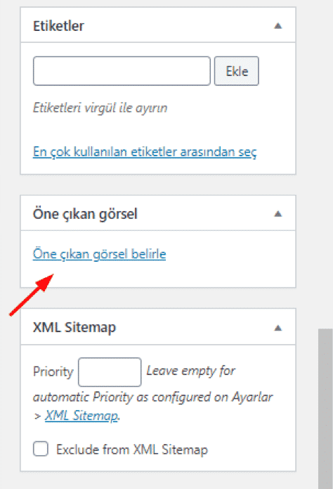 wordpress öne çıkan görsel