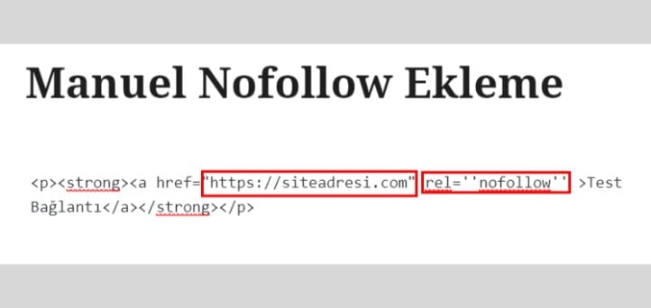 Elle WordPress Nofollow Link Ekleme 2