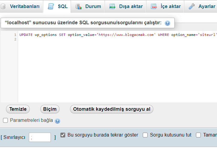 Veritabanı Bağlantısı Kurulurken Hata Oluştu’’ Hatasının Çözümü