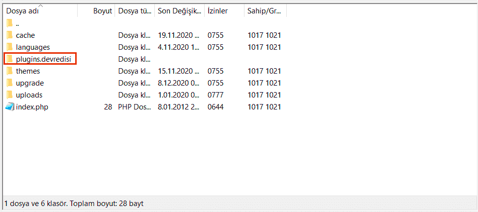 FTP Üzerinden WordPress Eklenti Etkisizleştirme 1
