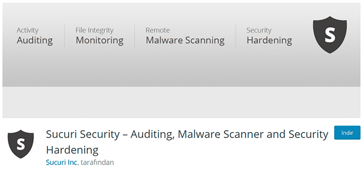 Sucuri Güvenlik Eklentisini Yükleme