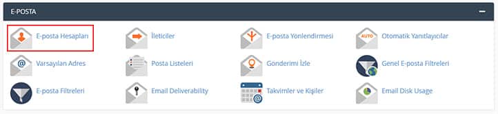 Firma Maili Açma - cPanel E-Posta Bölümünü Bulma