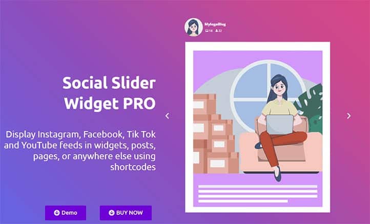 Social Slider Widget PRO Slider Eklentisi