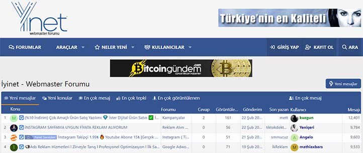 Eski Webmaster Forumları - İyinet